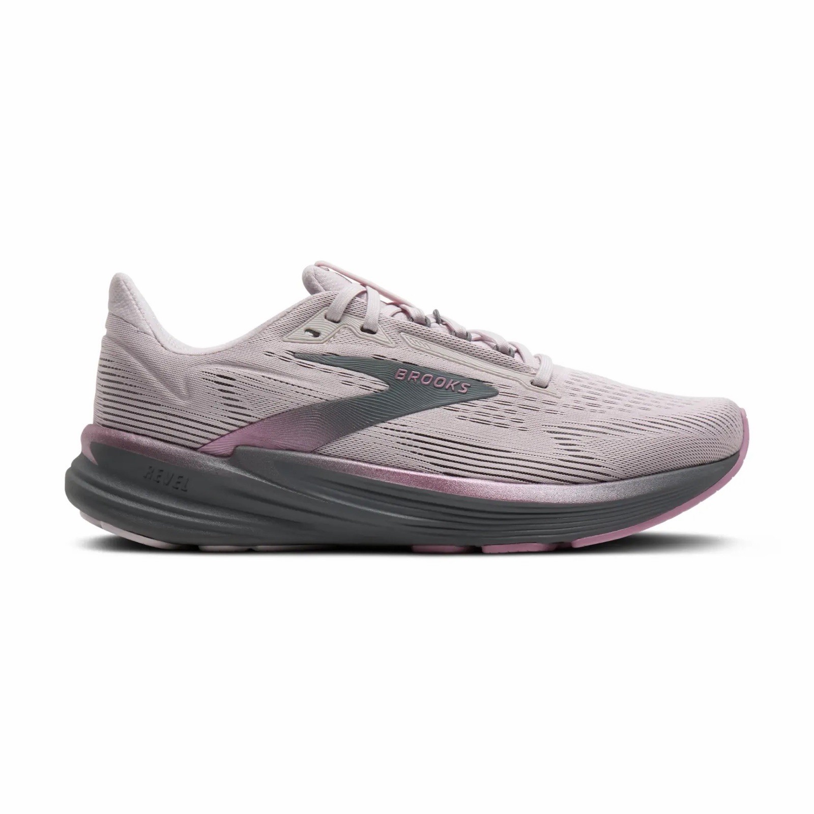 Size 6.5 B Women’s Brooks Revel 8, Mauve/Ebony/Pink Medium US