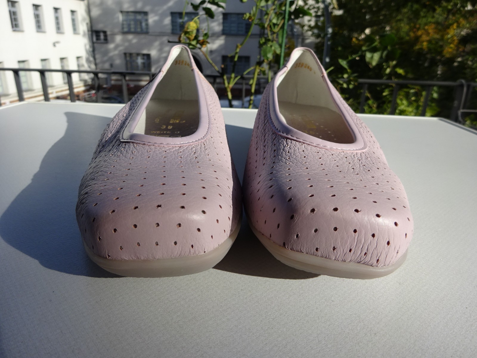 Vitaform women’s ballet flats leather deerskin rubber edge pink Germany size 38 H New