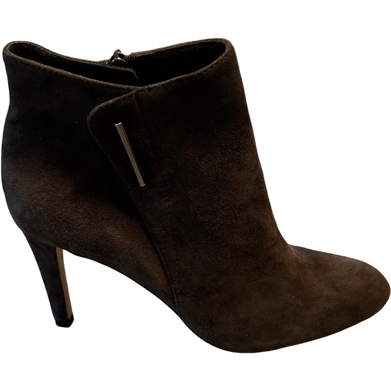 Vince Camuto Charlotte Brown Soft Suede Almond Toe Heeled Dressy Ankle Boots