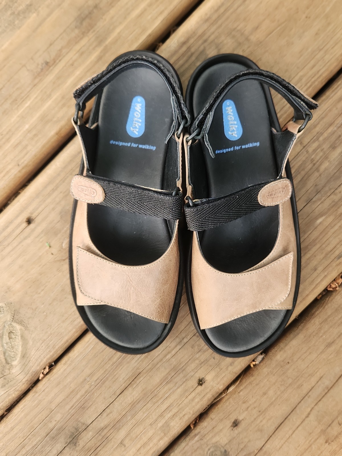 Wolky JEWEL Sandal Tan Brown Smooth Leather Sz EU 39 US 8.5 Comfort Walking Shoe