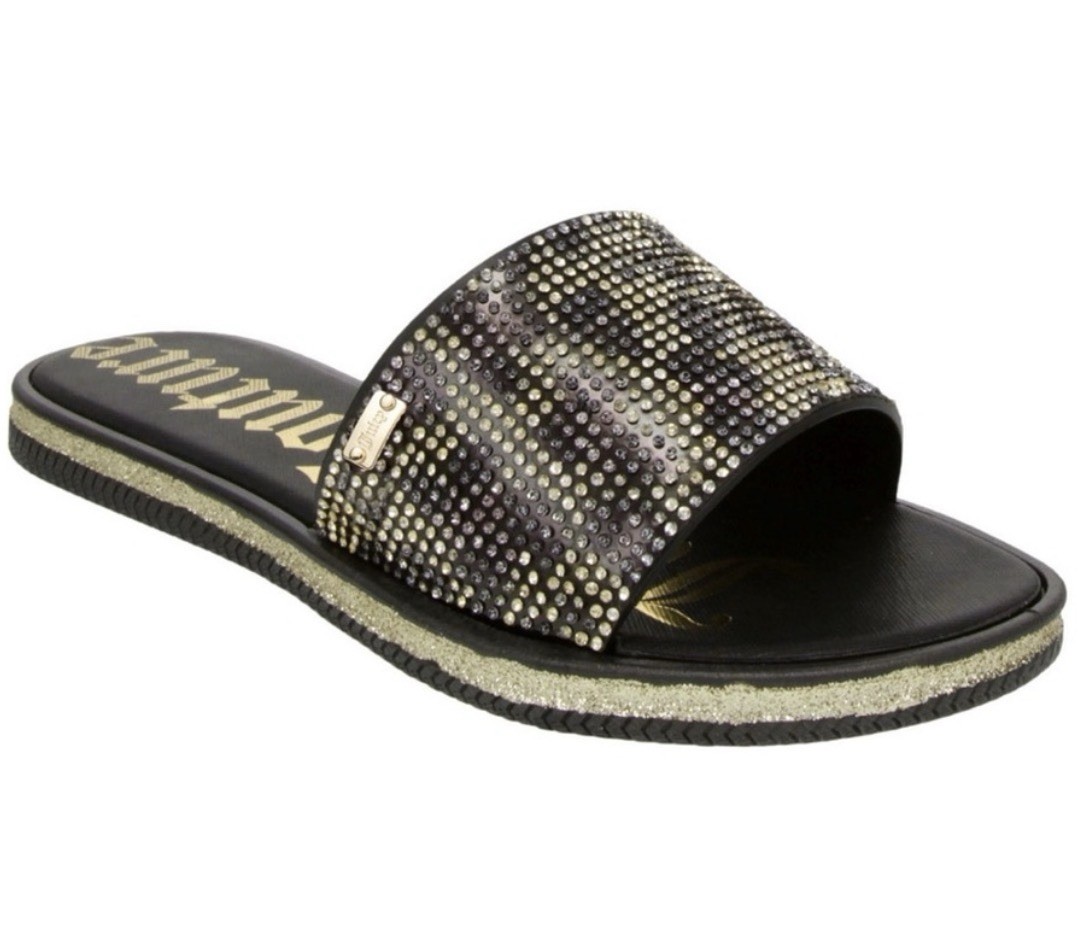 Juicy Couture «Yummy» Sandals~Leopard Blingy Beaded Slides Size 9