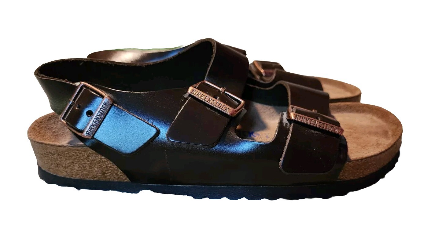 Birkenstock Milano Womens 10 | Mens 8 Dk Brown Leather Buckle Hiking Sandal