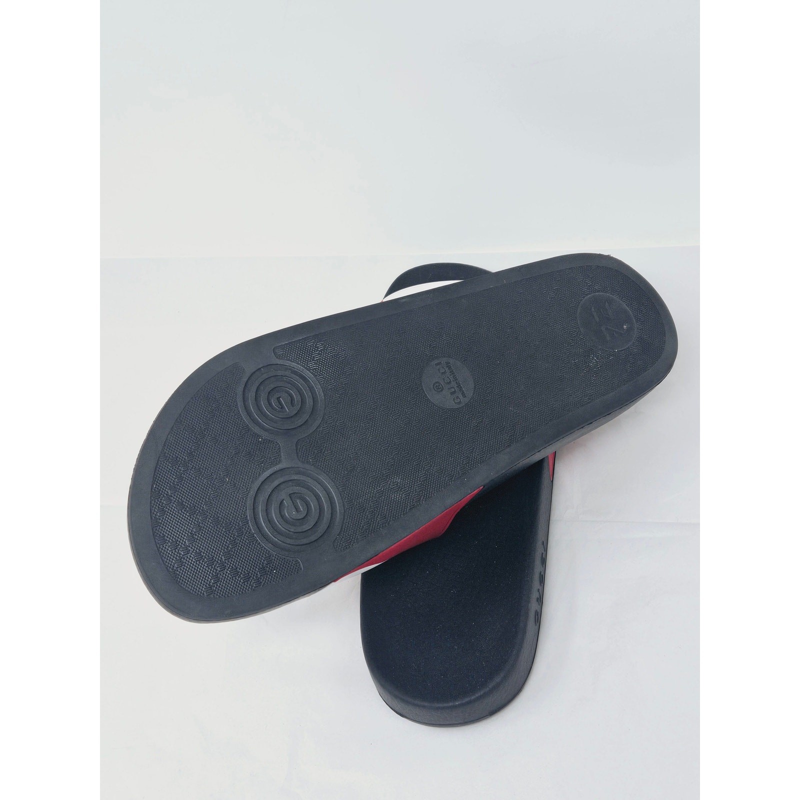 Gucci Red multicolor signature GG logo rubber sandals 40 sz