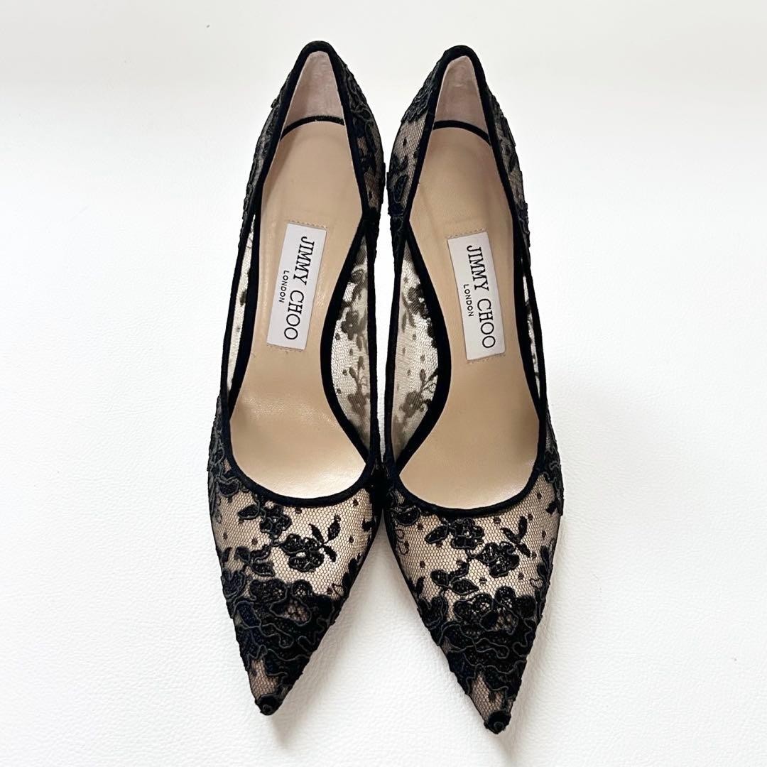 860 Excellent condition Jimmy Choo lace pumps 37.5 black