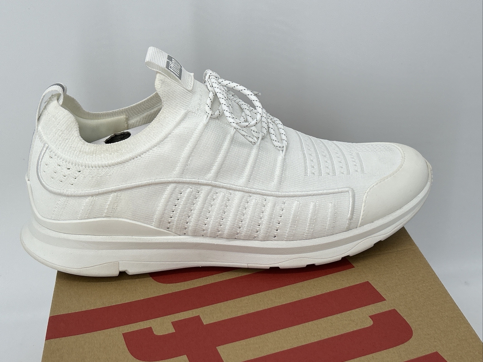 FitFlop VITAMIN FF Knit Sports Trainers Shoes Sneakers Size 11 Urban White