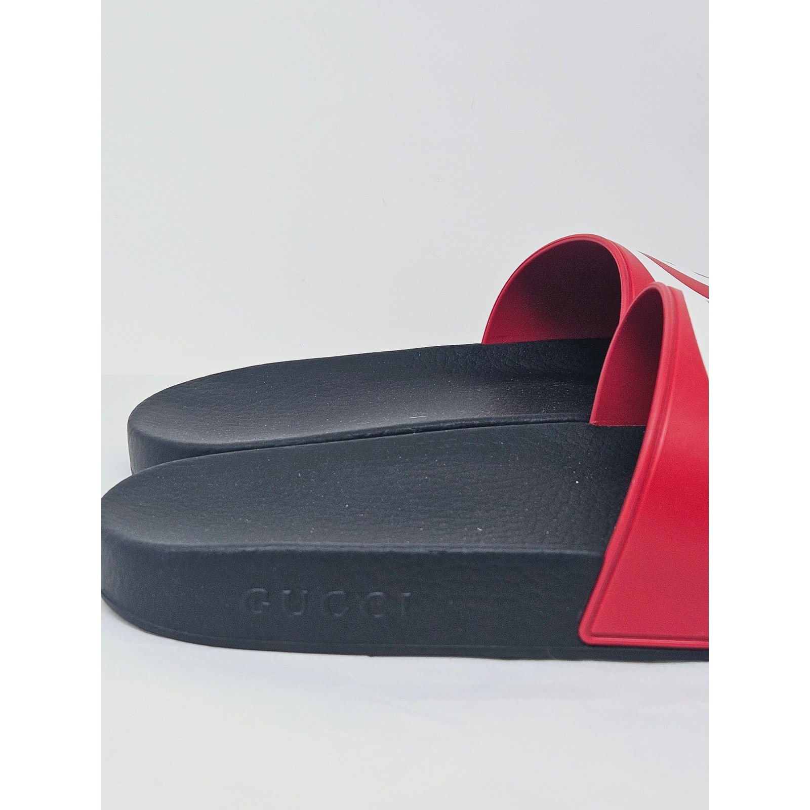 Gucci Red multicolor signature GG logo rubber sandals 40 sz