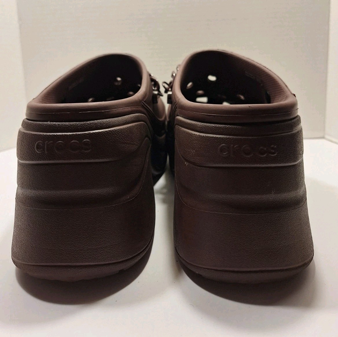 Crocs Siren Chain Platform Clogs Dark Cherry Size M12 (W14) MARKED AS M12 Unisex