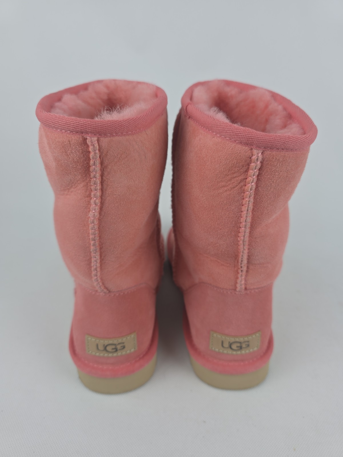 UGG Classic Short II Pink Blossom Suede Fur Boots Womens Size 8