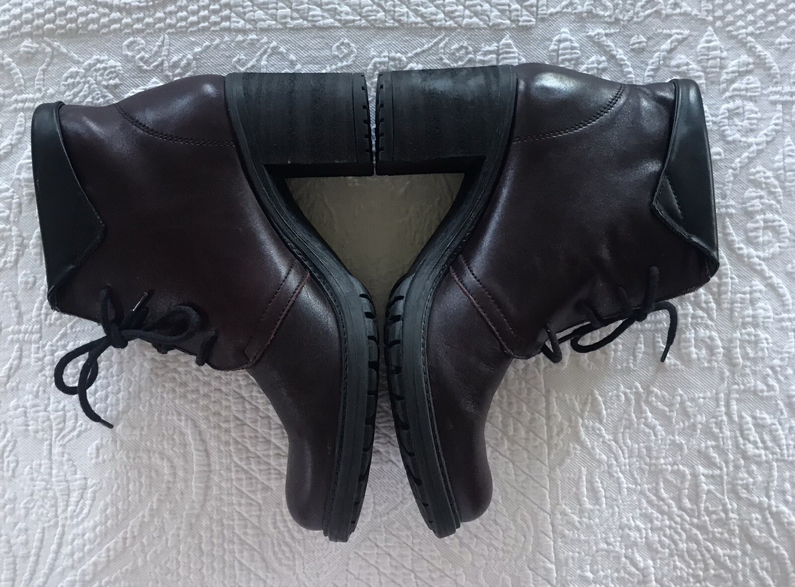 Lavorazione Artigiana Brown Ankle Lace Up Leather Boots Women’s US Size 7.5 /8