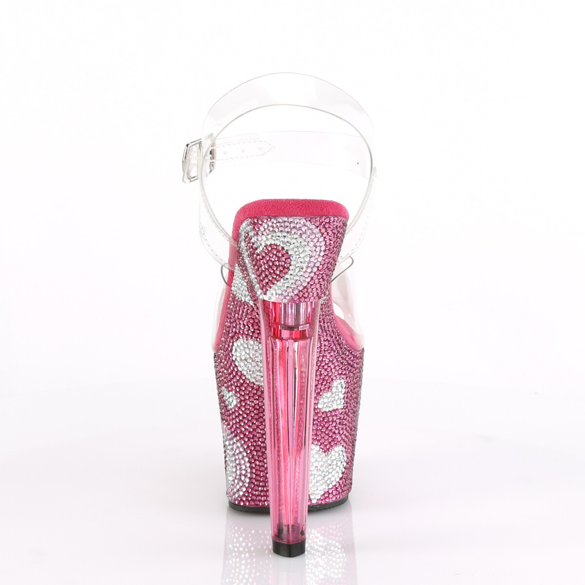 PLEASER LOVESICK-708HEART Women’s 7″ Heel Platform Ankle Strap W/RS Heart Shoes