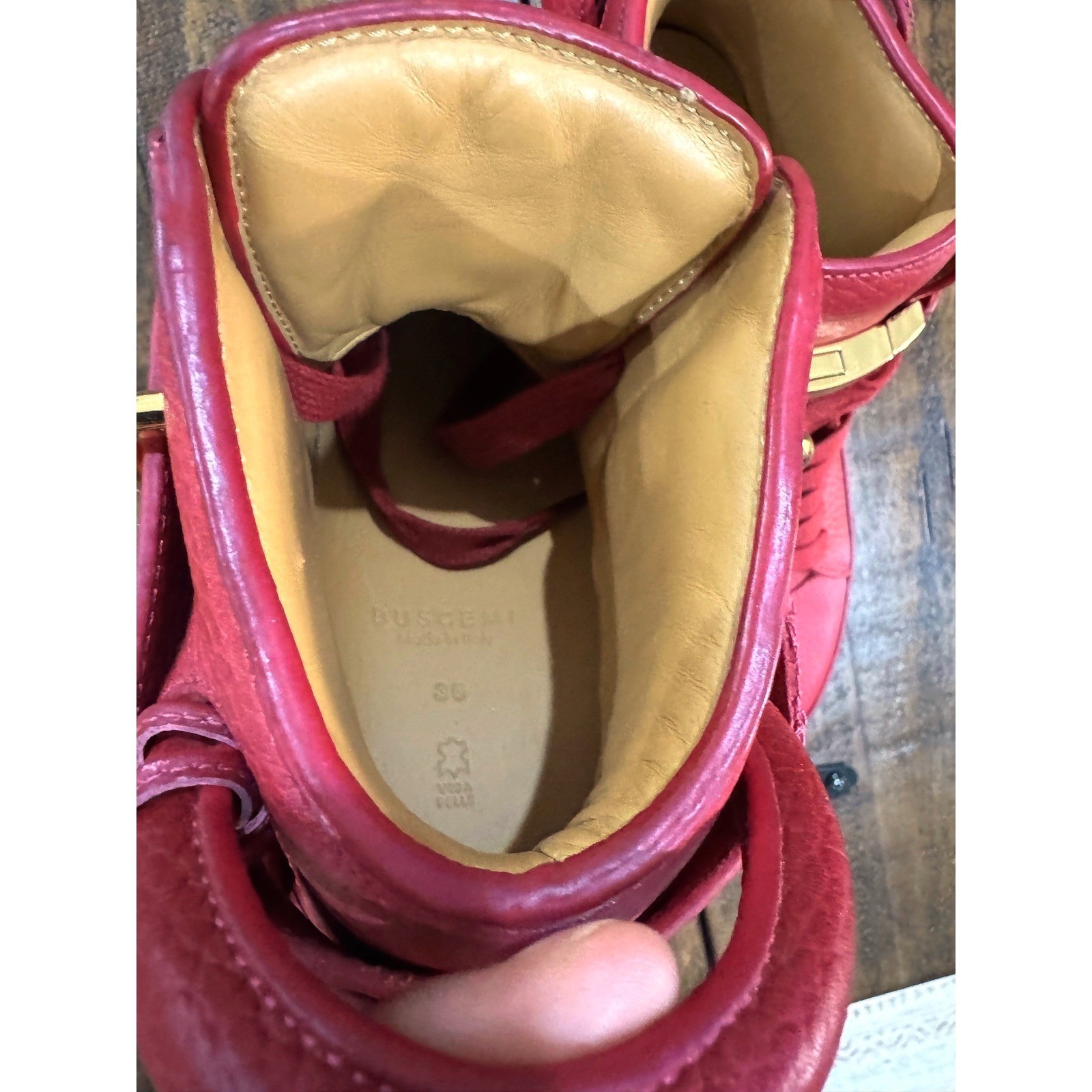 Buscemi 100MM High Top Luxury Leather Sneakers Women’s EU 36/US 5.5 w/Gold Key I