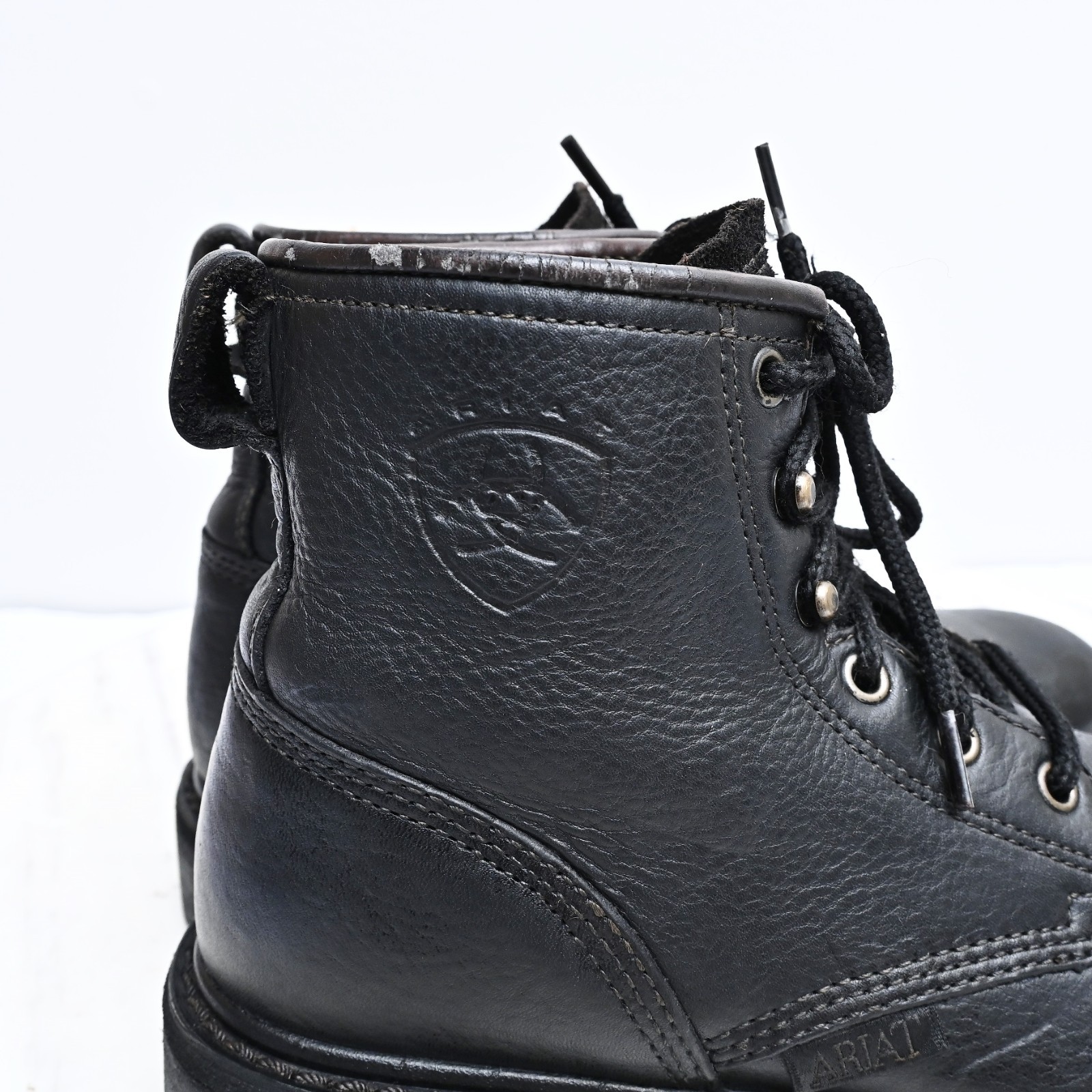 ARIAT ATS Comfort Oiled Leather Work Laced Up Western Ranch Boots Womens Sz 6