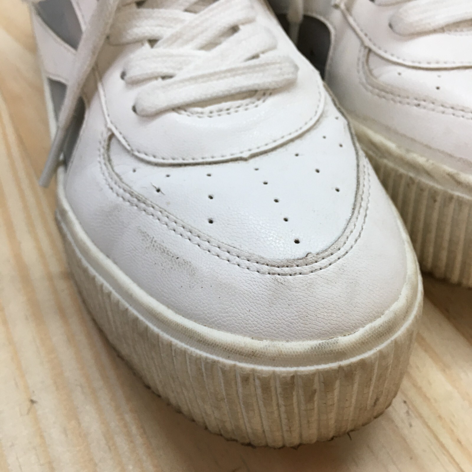 Mix No. 6 Shoes Womens 7.5 M Emmalyn Platform Sneakers White Faux Leather Casual