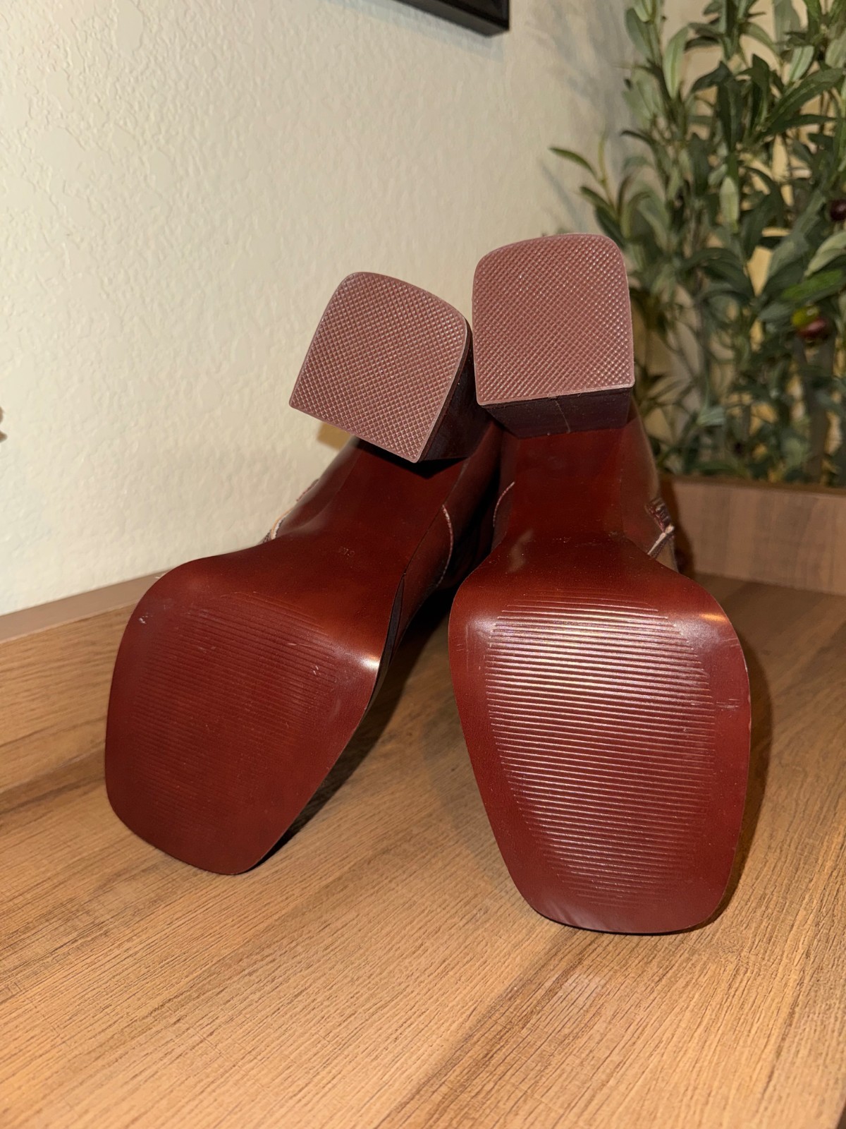 Steve Madden Reddish Brown Leather Platform Knee High Boots Brand New Size 6
