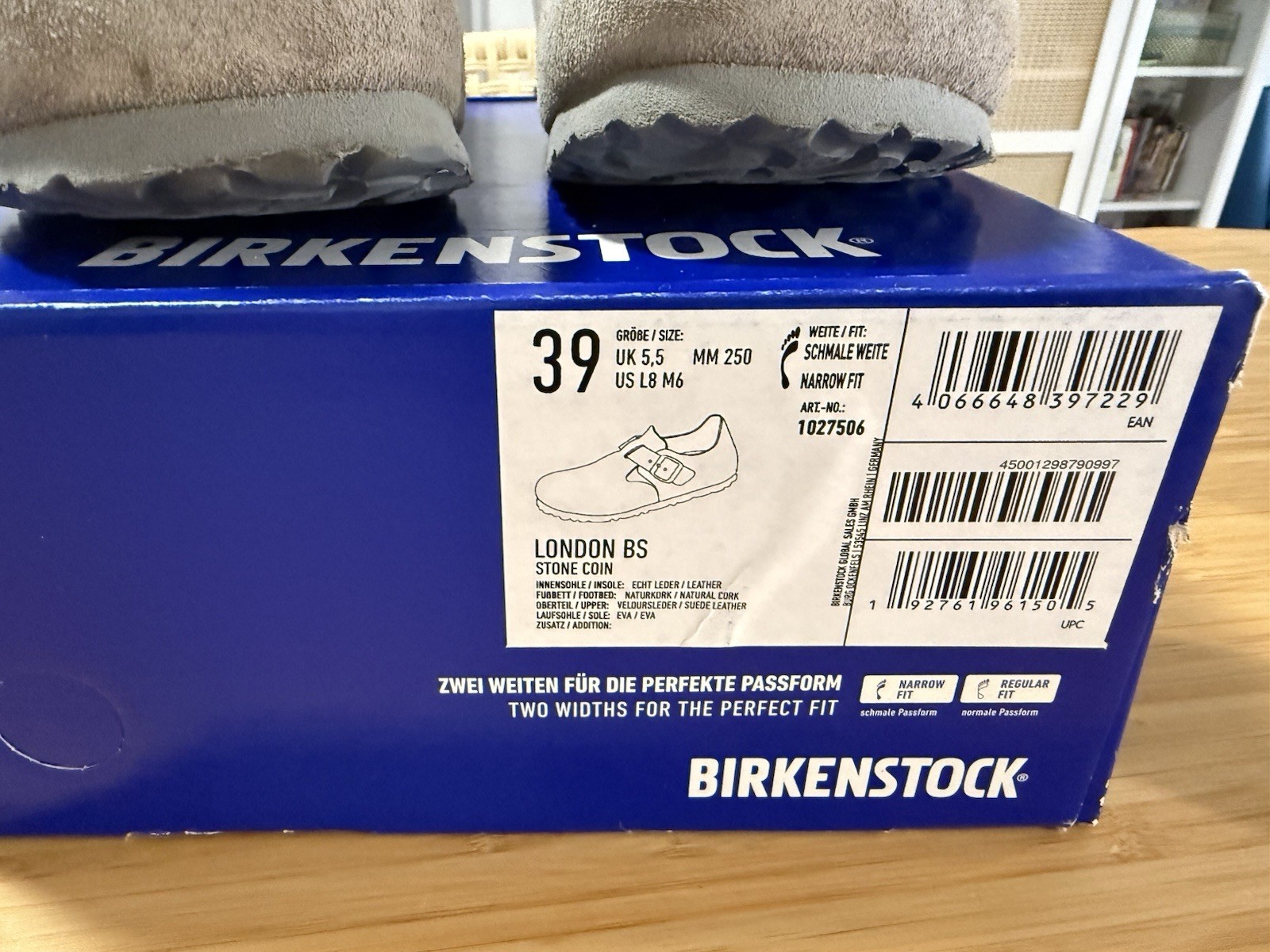 Birkenstock London Suede Leather Stone Coin EU39/W8-8.5 Medium/Narrow EUC