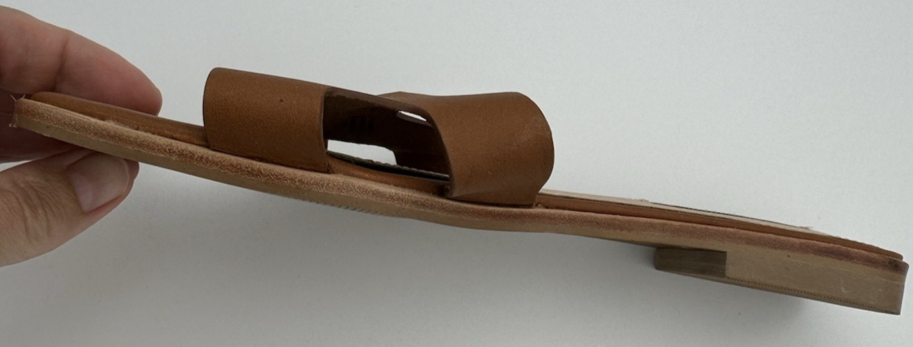 Steve Madden Womens Hawthrone Cognac Brown Solid Slide Sandals 9.5 Medium (B,M)