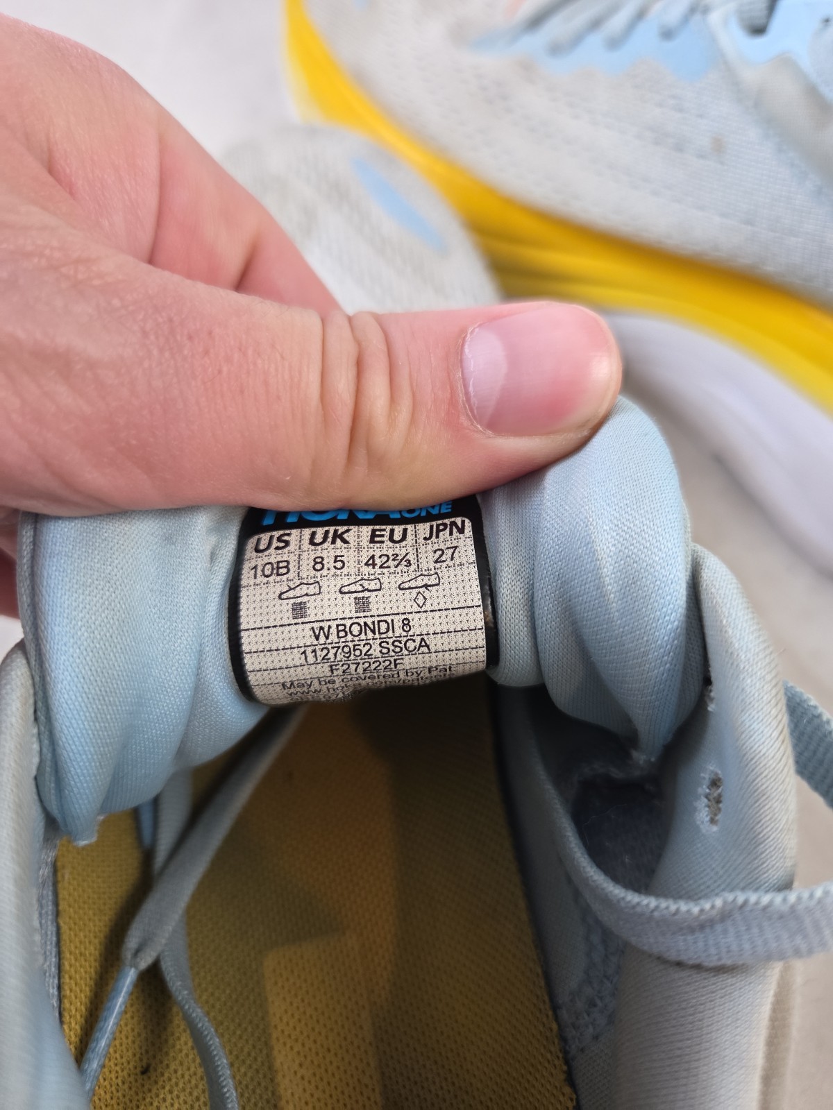 Hoka One One Bondi 8 Summer Song Blue Yellow Sneakers Women’s Size 10 B