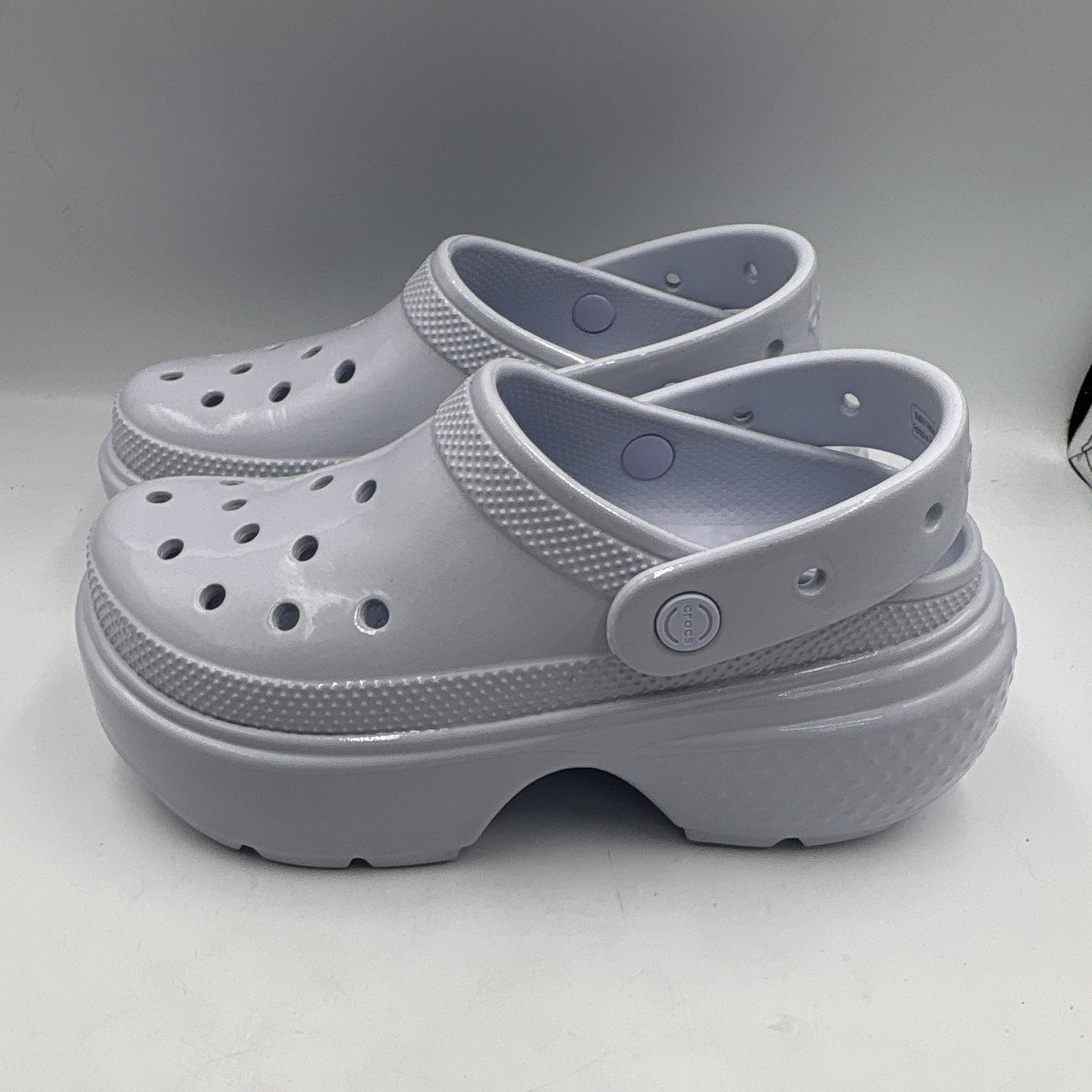 Crocs Unisex Stomp Clog Sandals White Croslite Logo Slip-On US 8