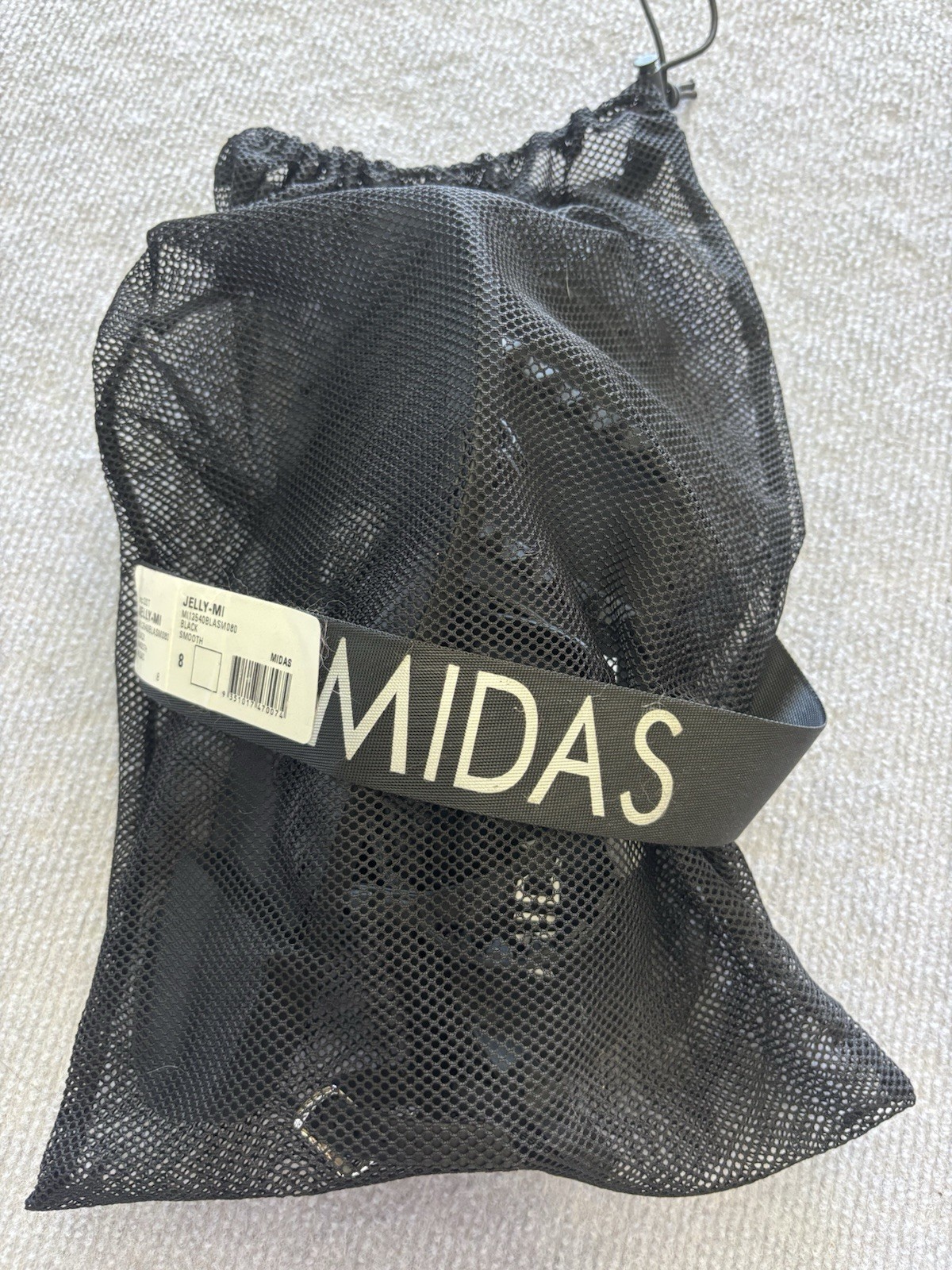 MIDAS Black Women’s Above Ankle Buckle Jelly Sandal Sz 8 Boho Gothic Beach Moto