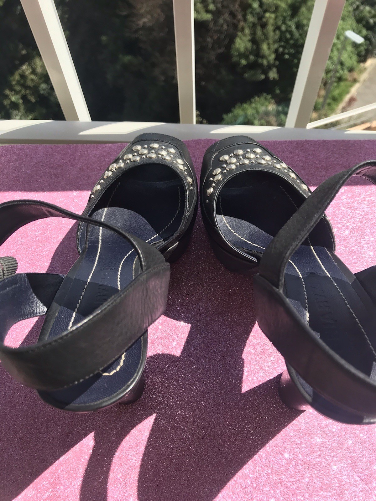 🍀SONIA RIKYEL 🌼LEATHER PLATFORM SHOES SIZE 36.5 🌷 💐💐 ́