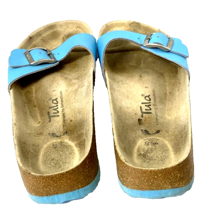 TULA by Birkenstock Ladies 40EU 9Turqouise Slip On Sandals Slides Comfort