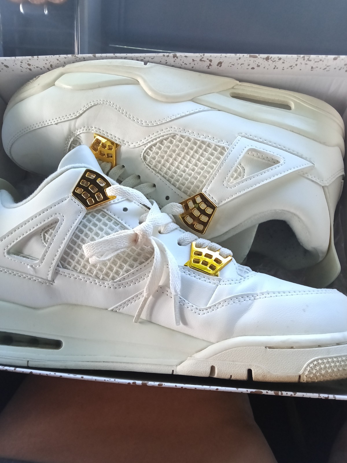 Size 13- Air Jordan 4 Retro Metallic Gold W