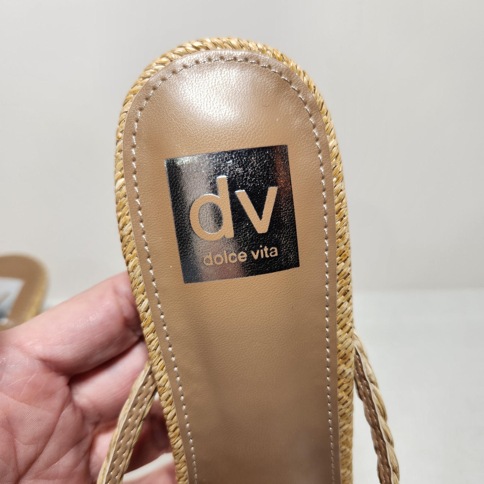 Women’s DV Dolce Vita Zini Strappy Stiletto Heel Dress Sandals Raffia Size 9.5
