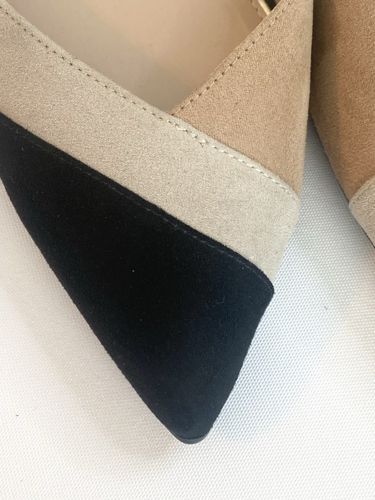 Kelly & Katie Womens Colorblock Pointed Toe Stiletto Pumps Black Beige 9 B
