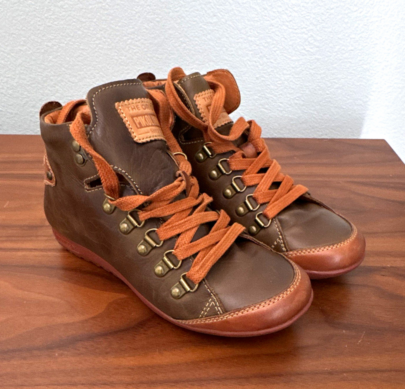ORIGINAL PIKOLINOS Women’s Brown Leather Lace-Up Ankle BootieSize EU 35, US5.5