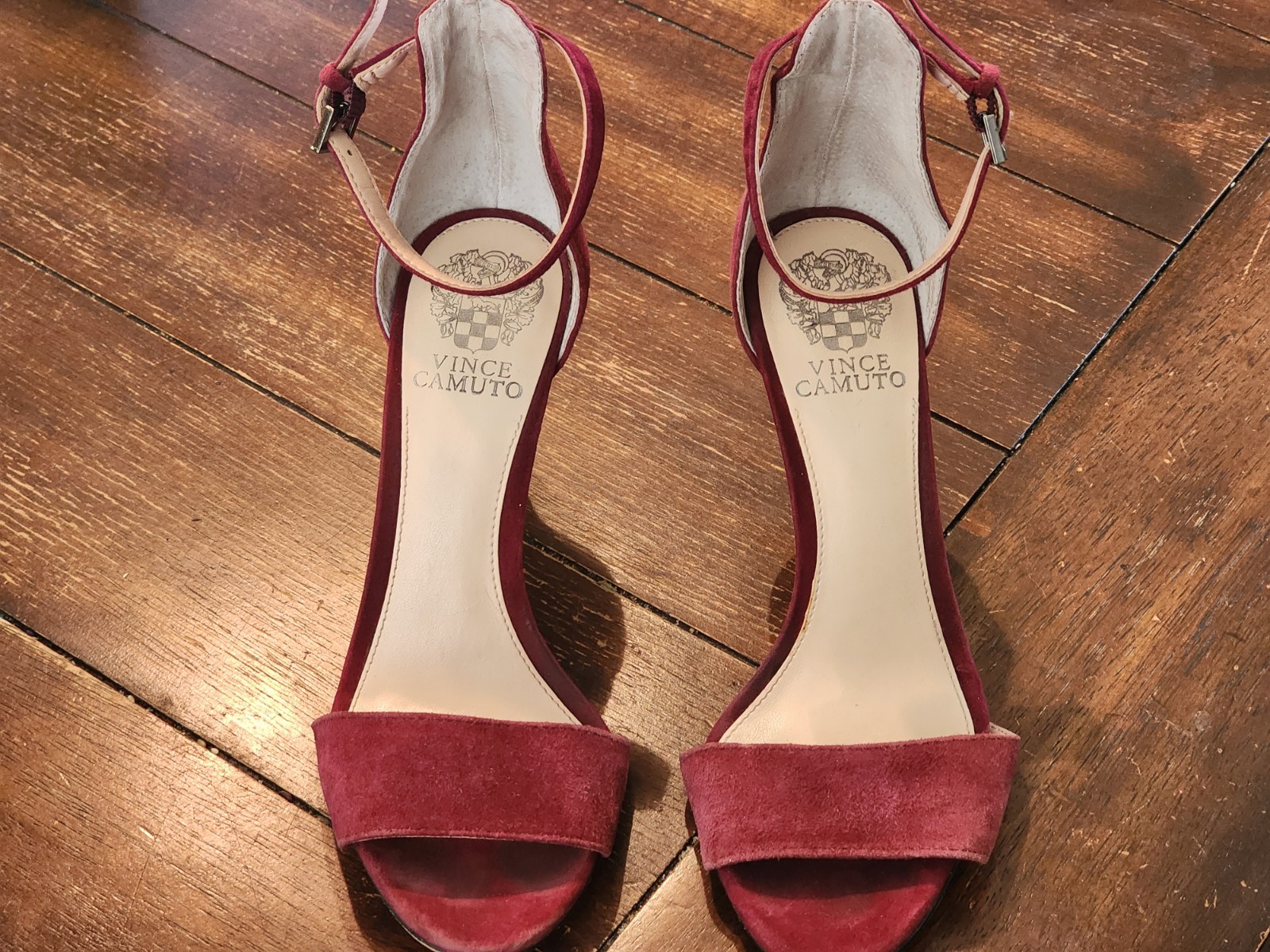 Vince Camuto Red Suede Heels Size 7.5 M