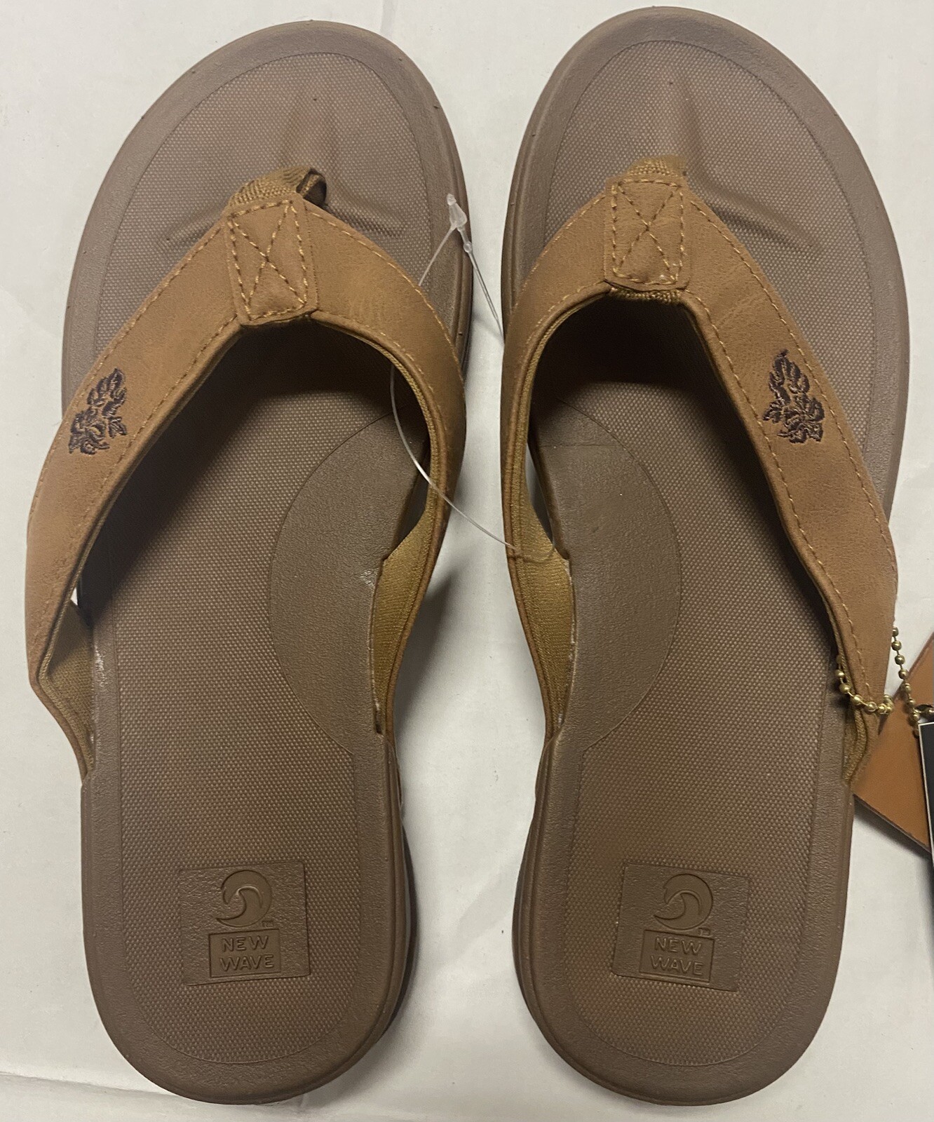New Wave Embroidered Hibiscus Women’s 5 6 7 8 9 10 Flip Flops Sandals Surf