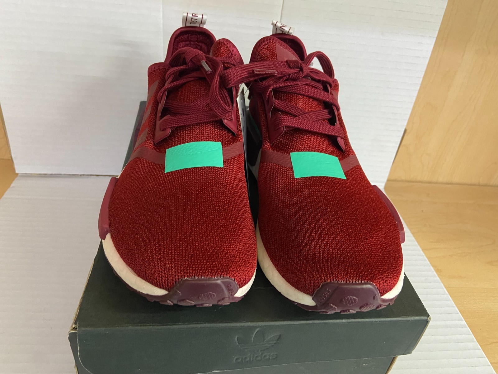 Size 8 – Adidas NMD_R1 Burgundy Green W BD8007 UPC 0191037216035