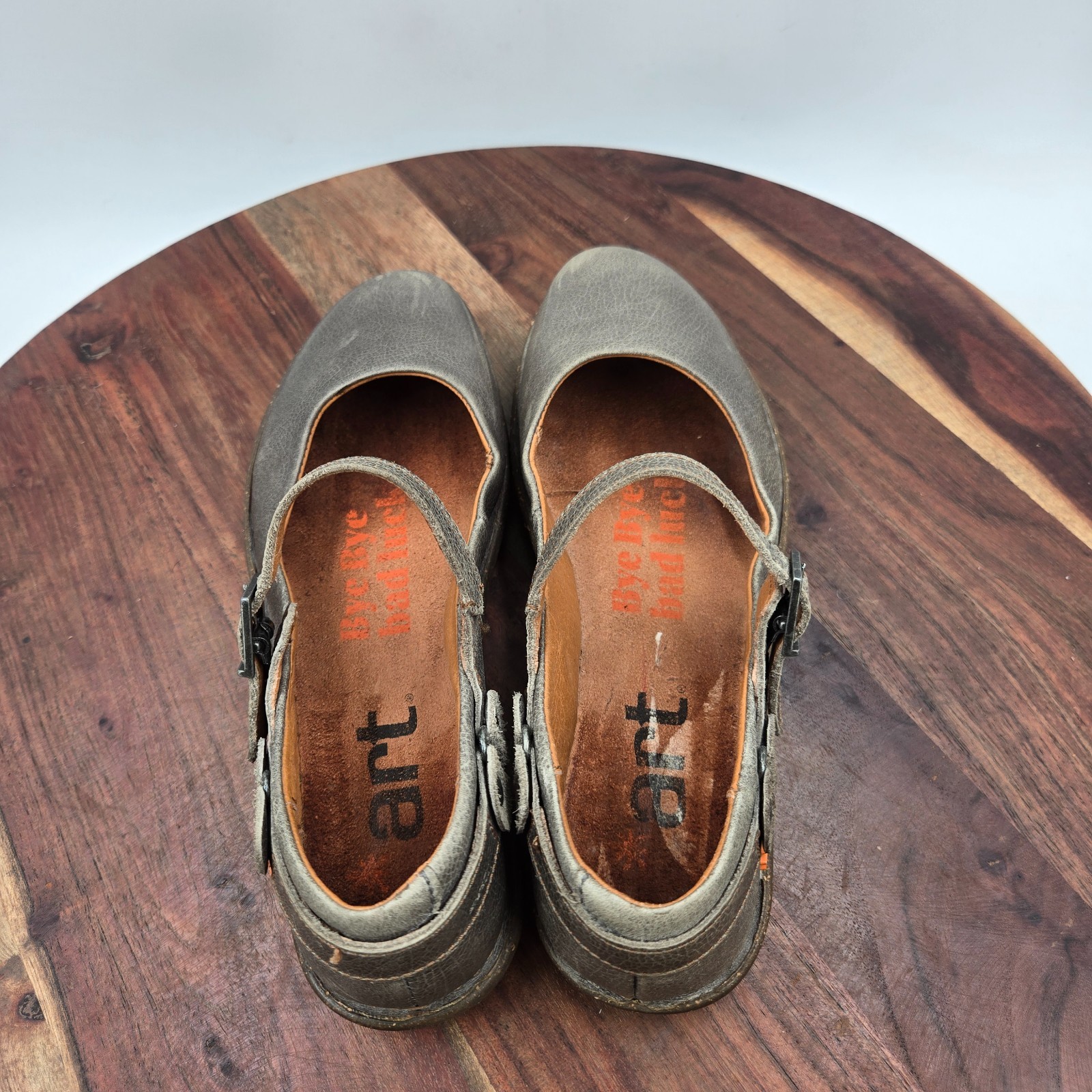 Art Bye Bye Suela Mary Jane Shoes Women’s 37 / 6.5 Gray Leather Comfort Flats
