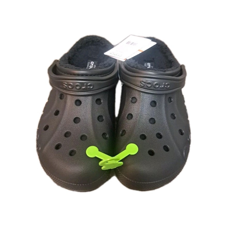 Crocs Baya Lined Clog Women’s Size 8 Men’s 6 Black Shoe w/ strap NEW NWT