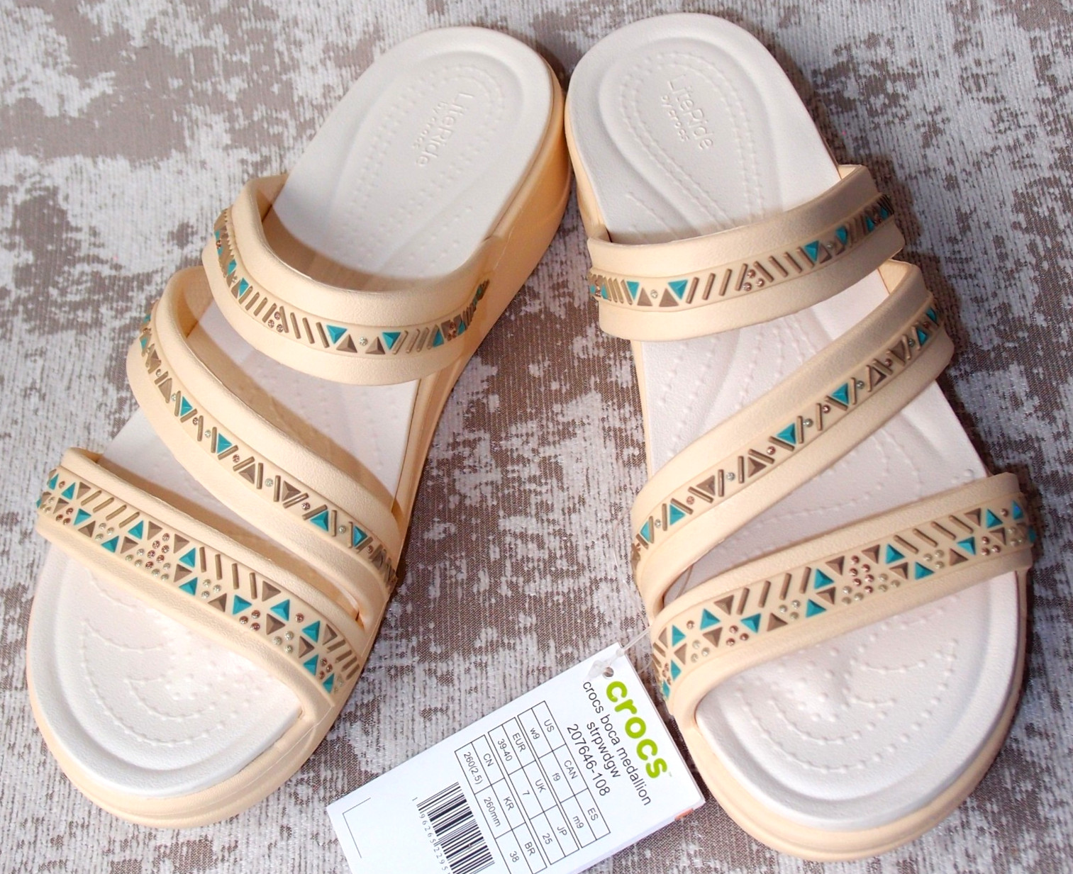Crocs LiteRide BOCA MEDALLION Getaway Strappy Sandal ❤️ RARE ❤️ NWT SIZE 9 ❤️1