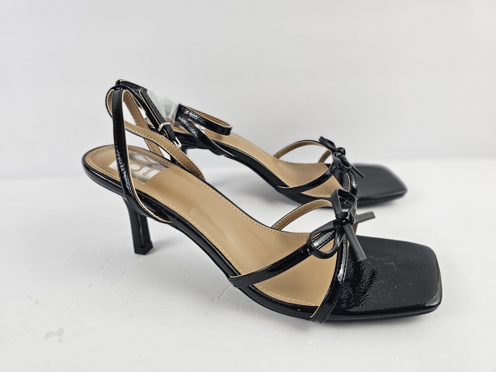 DV by Dolce Vita Women’s 9 M Zidane Strappy Heeled Sandals Black Patent Pumps