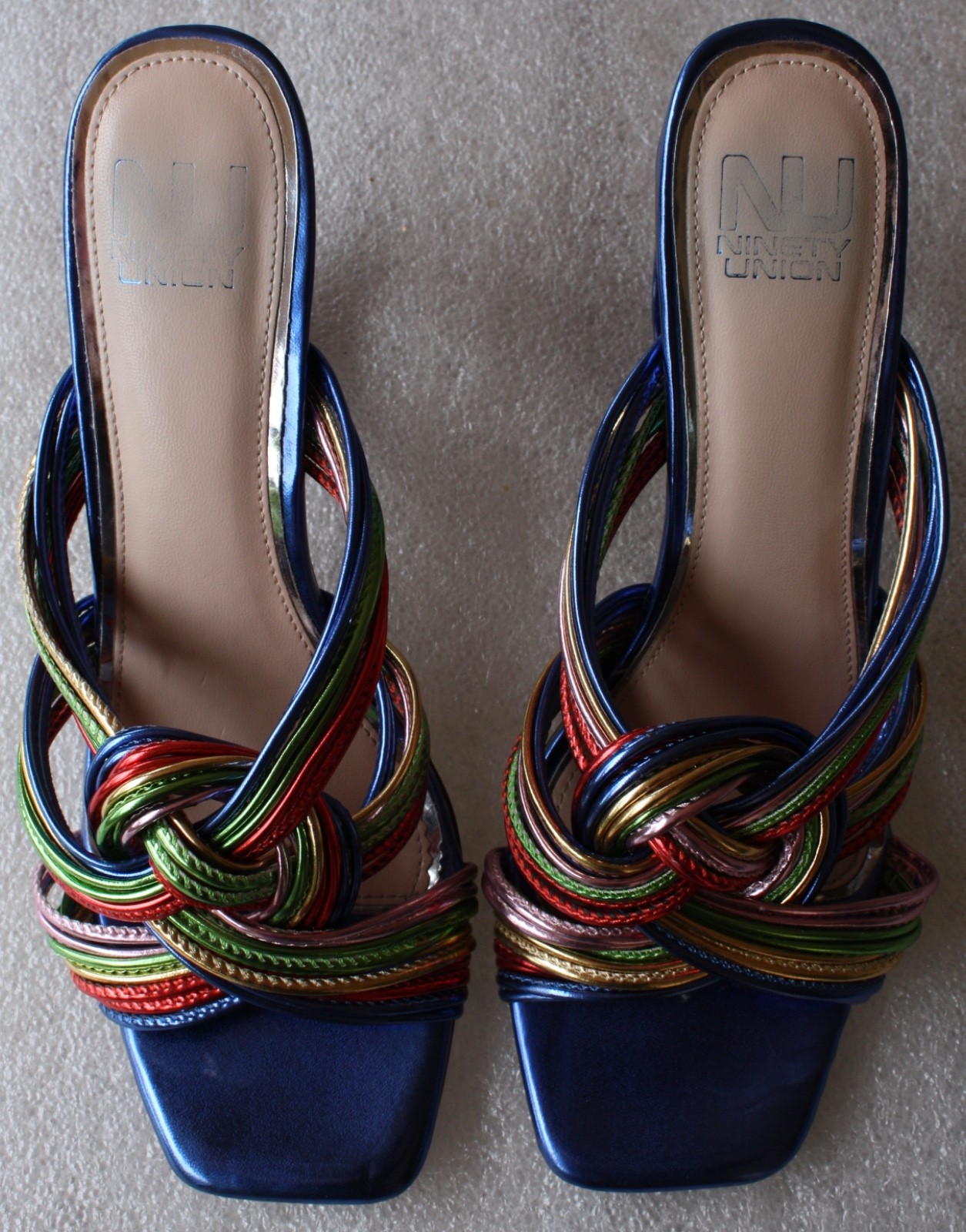 Ninety Union Brazil Sandal – Square Toe – Blue & Knotted Multi-color – Size 8