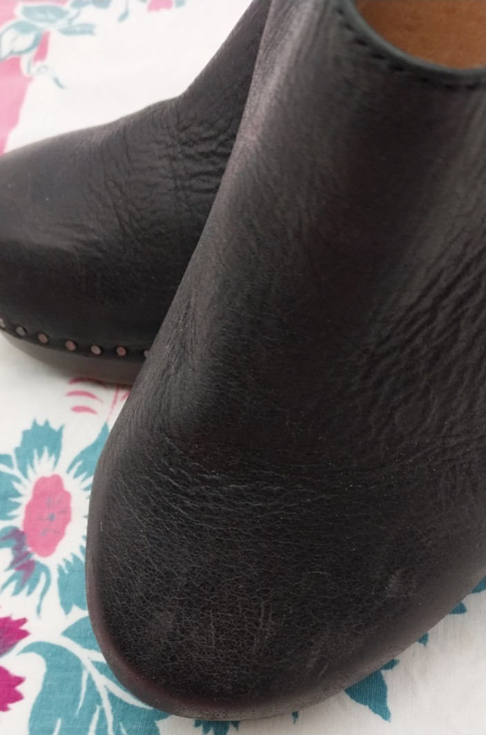 Dansko Black Slip-On Clogs with Adjustable Heel Strap
