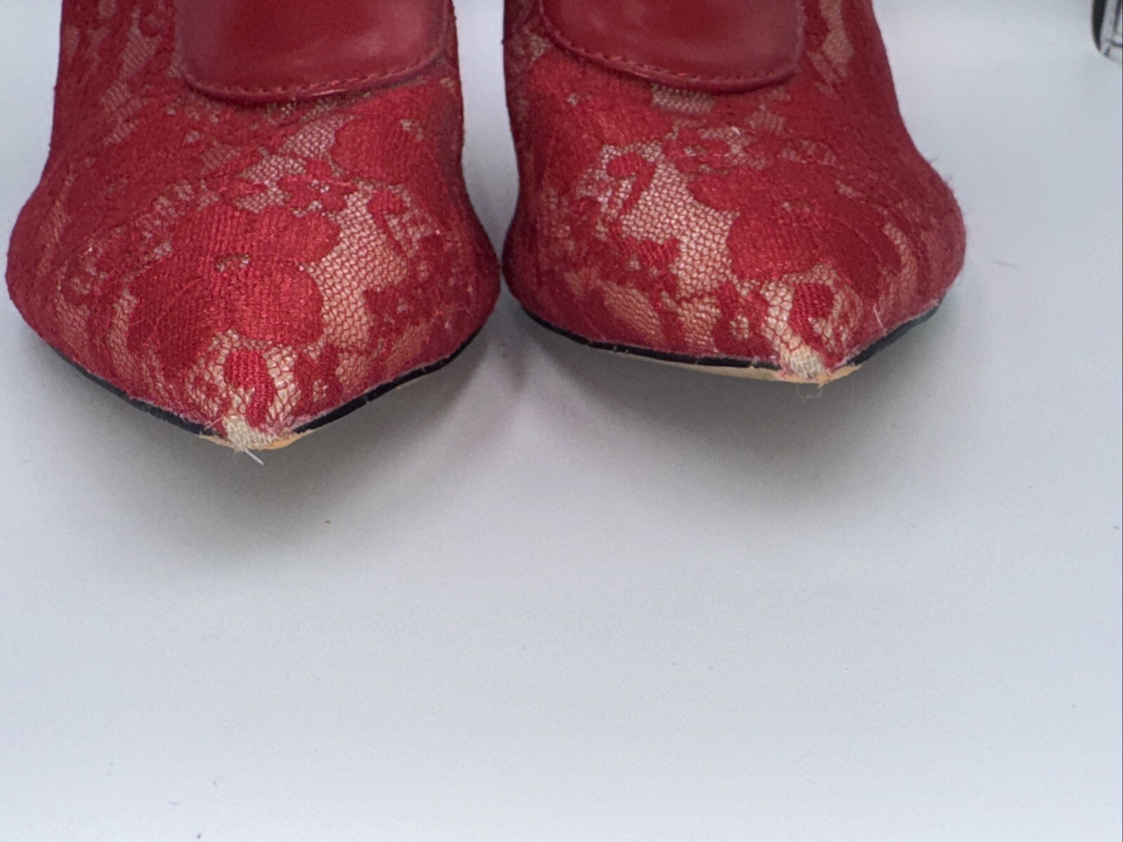 INC Womens Indira Red Floral Lace Up Booties Shoes 9M See description …