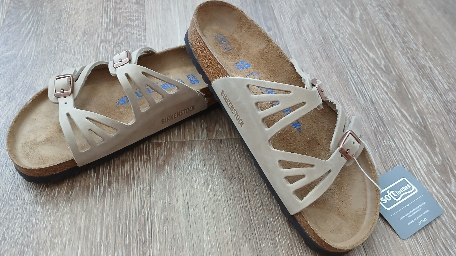 BIRKENSTOCK Sandals 40 US 26.5 Granada Nubuk Leather Tabacco Brown Soft Footbed