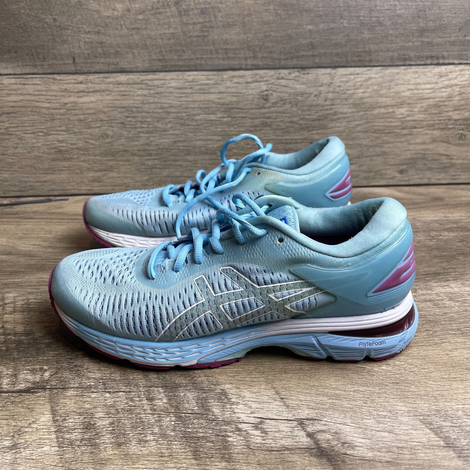 Asics Gel-Kayano 25 1012A026 Womens 8.5 Running Shoes Blue Skylight Sneakers