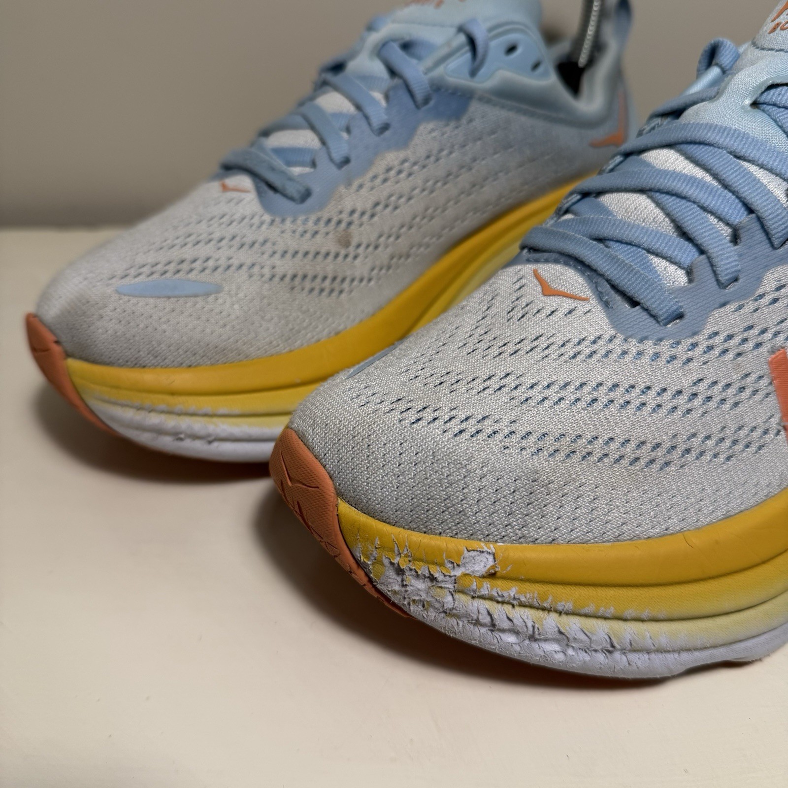 Hoka One One HOKA Bondi 8 Summer Blue Orange Women’s Size 7 Running Athletic