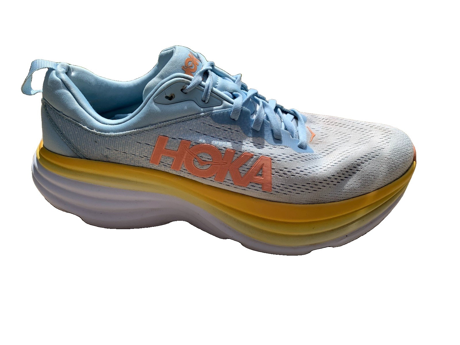 Size 12 B – Hoka One One Bondi 8 Summer Song Blue Yellow Sneakers Women’s
