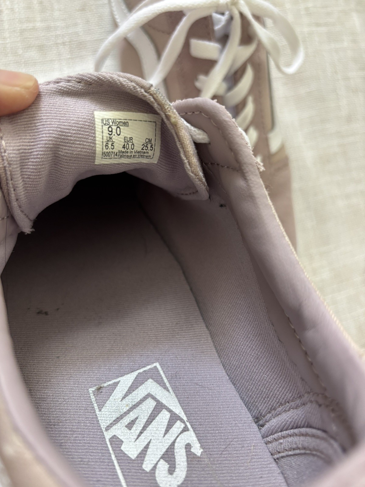 Vans Old Skool Suede & Canvas Low Top Sneakers Pink White 9