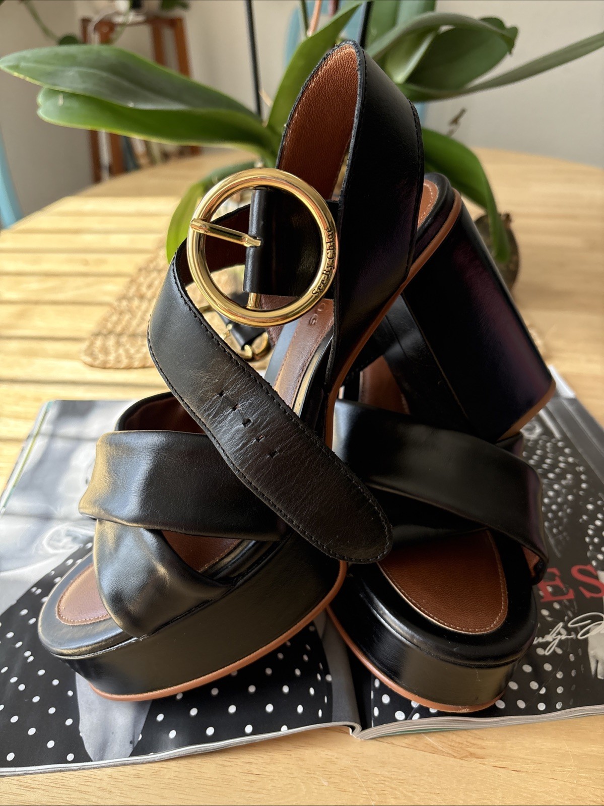 SeeByChloe Sandals Size 40 Black Leather