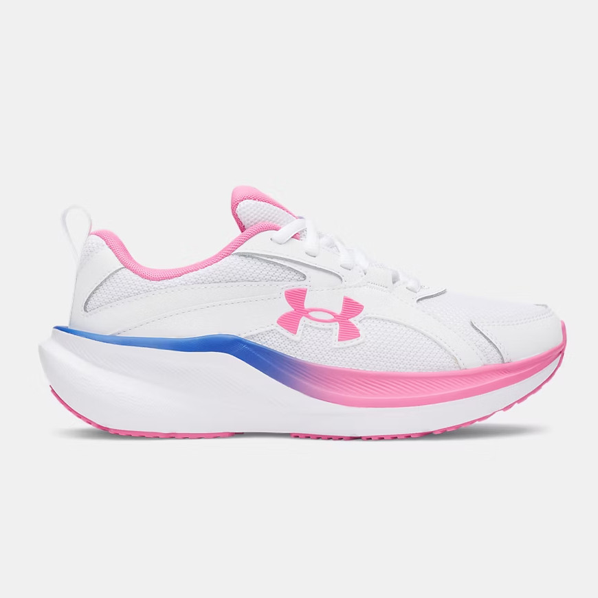 AUTH Under Armour Charged+ Assert 11 Women’s Running Shoes White Pink Cushion