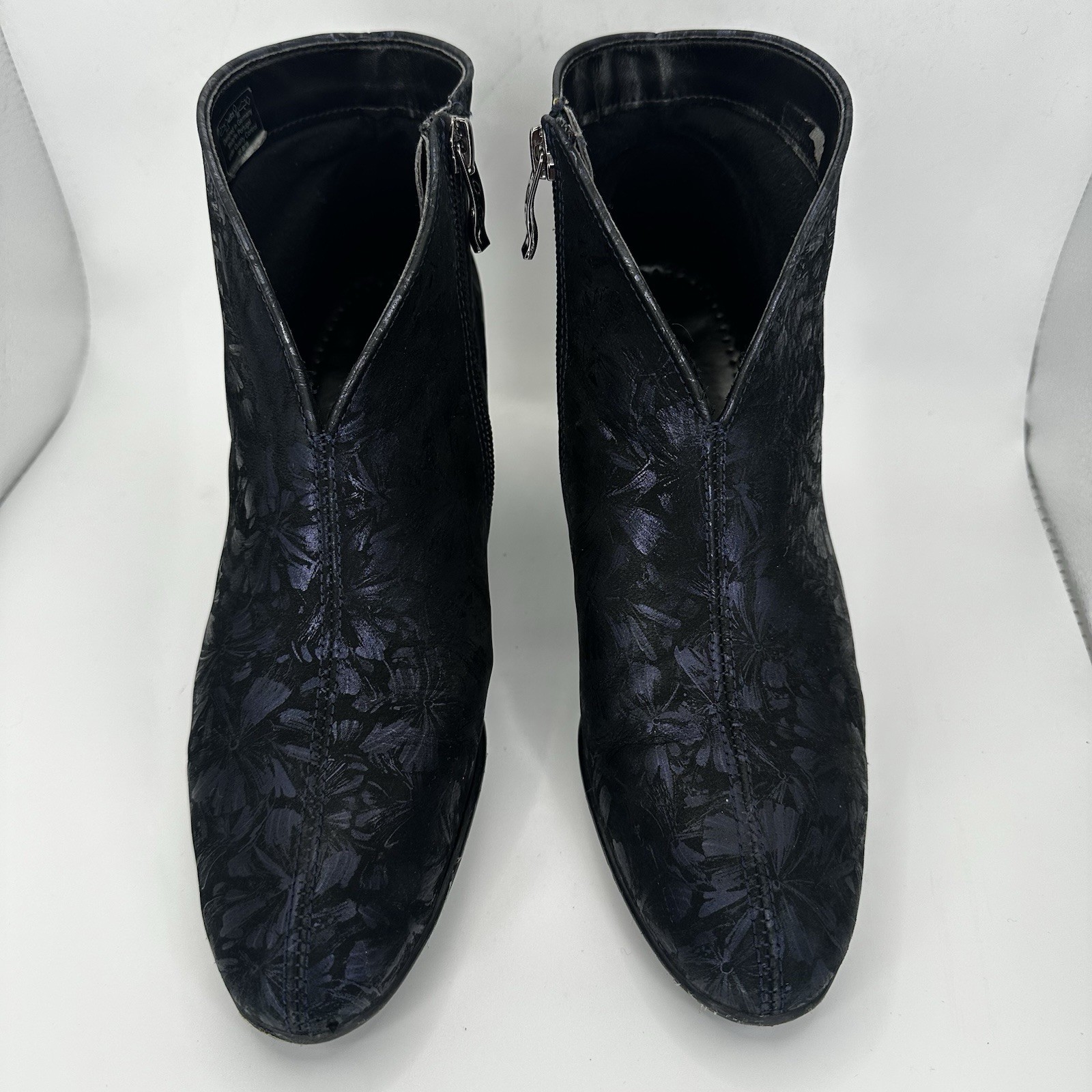 Ara Tricia Blue Dragonfly Bootie Sz 8 Black Luftpolster Goretex Metallic Heel