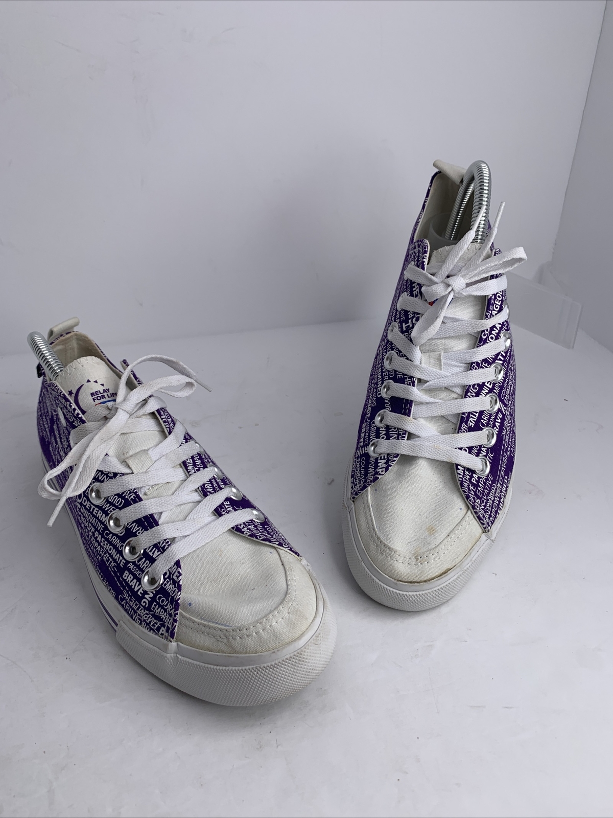 Unisex Relay For Life ACS SKICKS Shoes Men Size 8 Women Size 10 Purple