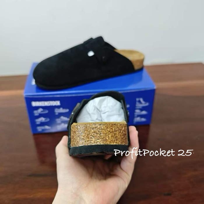 Birkenstock Boston Black suede Size 35 EU Regular/Wide Fit