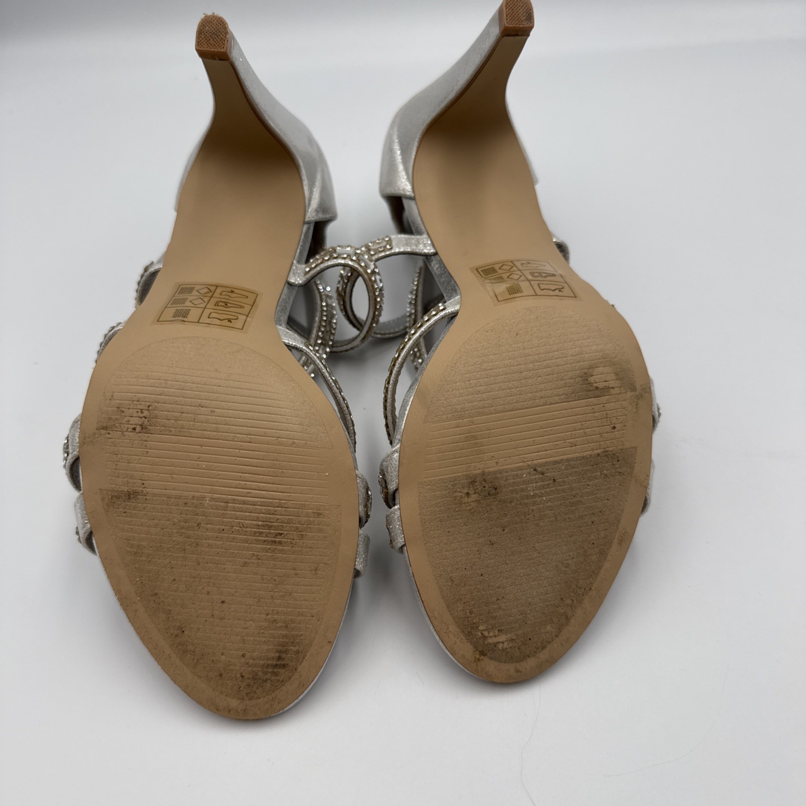 KELLY & KATIE Women’s REEKIE Silver/Rhinestone SANDALS / HEELS – Size: 7